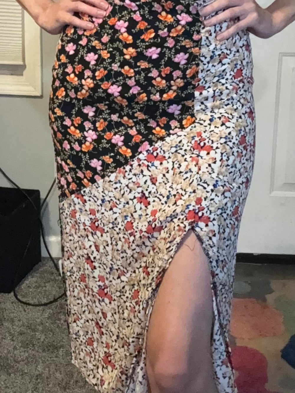 Patchwork vintage inspired midi skirt